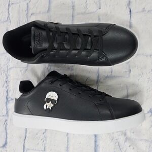 Karl Lagerfeld Sneakers Men 13 Black Karl Character Patch Low Top Designer Shoes